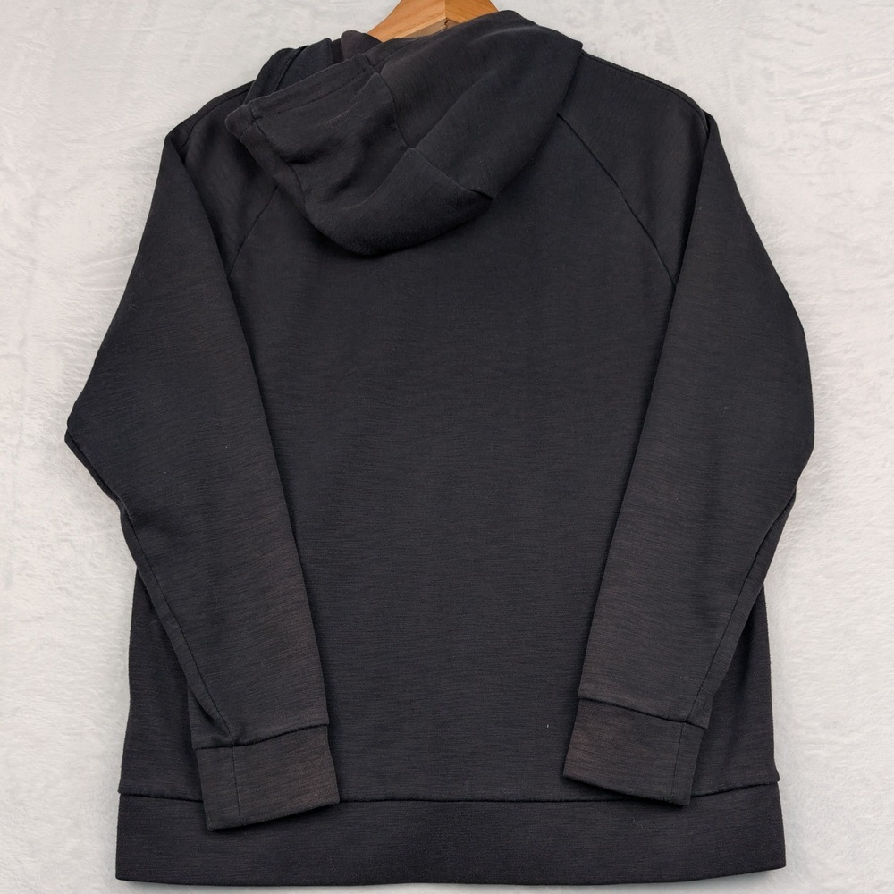 Nike Hoodie Men's L Black Slub Full Zip Fleece Raglan Small Logo Athleisure - Picture 2 of 9